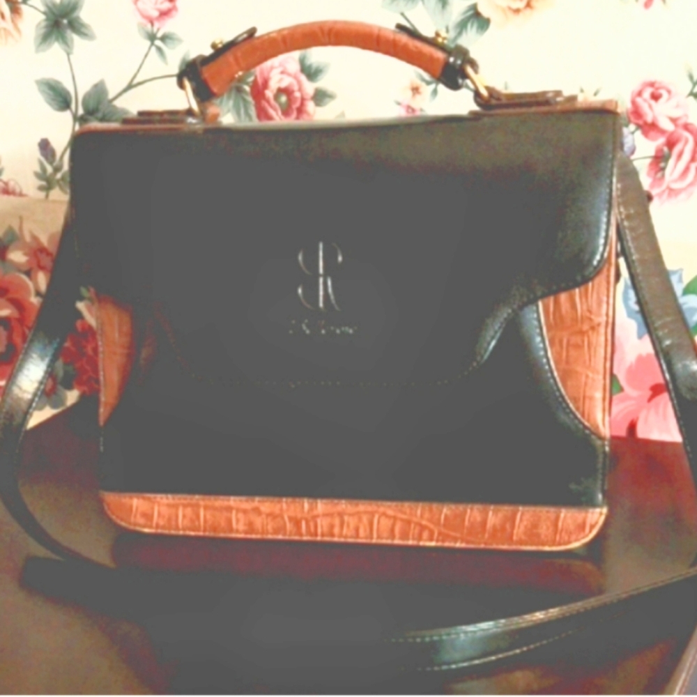 Bellerose Elegant Black and Brown Handbag